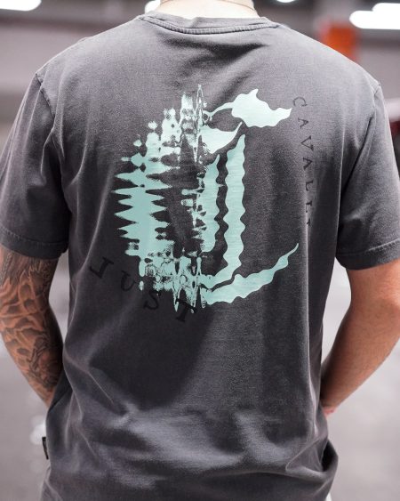 T-shirt Just Cavalli Cinzenta - Palm Tree & Graphic Logo - 80PM601