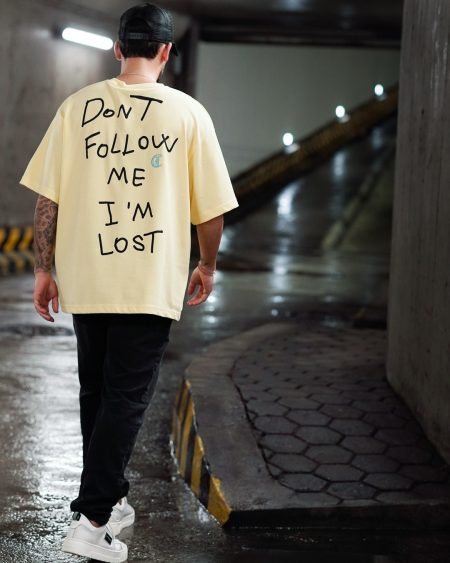 T-shirt Just Cavalli Amarela – "Don't Follow Me" Graphic - 80PM633