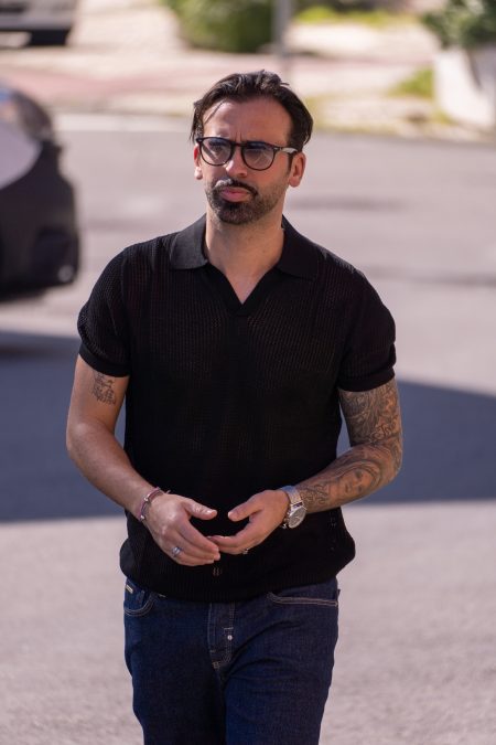 Polo em Malha Perfurada Antony Morato Preto