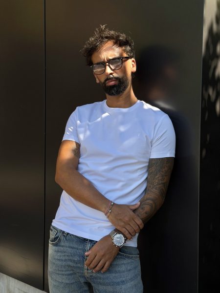 T-Shirt Slim Fit com Logótipo Trussardi