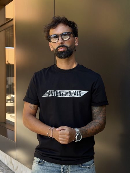 T-Shirt Relaxed Fit em Algodão com Estampado em Borracha - Antony Morato