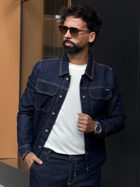 Casaco de Ganga Ray Slim Fit em Denim Azul