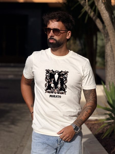 T-Shirt Regular Fit em Algodão Off-White