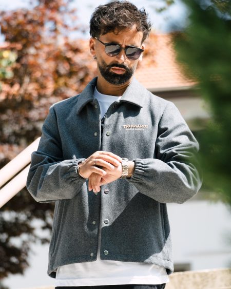 Casaco de Lã Cinzento Gentle Society Trussardi