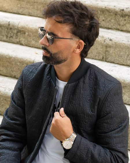 Blusão Bomber Acolchoado Preto Just Cavalli